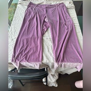 Wildfang - Pink Velvet Suit Pants, wide leg